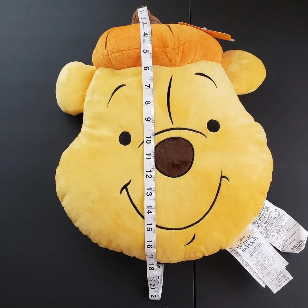 Disney Winnie The Pooh Pumpkin Hat Soft Decorative Plush Pillow NWT
